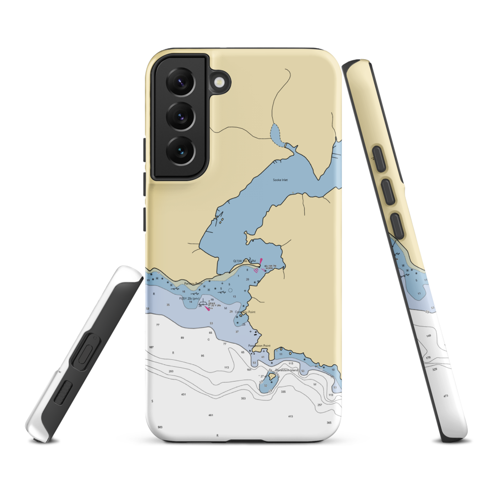 Sooke Harbour Resort & Marina (Carlsborg, WA) NOAA Chart Samsung Phone Case Samsung Galaxy S22 Plus model shown