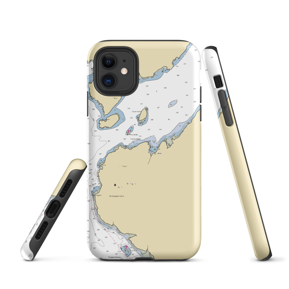 Knudson Cove Marina (Ketchikan, AK) NOAA Chart  Tough iPhone Case iPhone 11 model shown