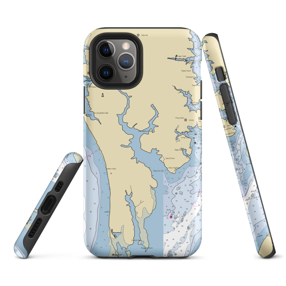 Grays Inn Creek Marina (Rock Hall, MD) NOAA Chart  Tough iPhone Case iPhone 11 Pro model shown