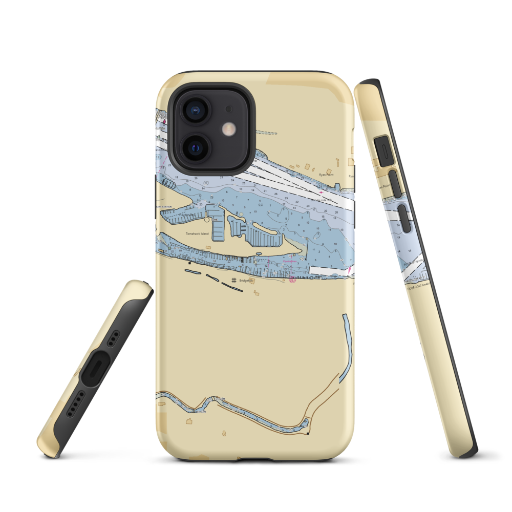 Tomahawk Island Marina (Portland, OR) NOAA Chart  Tough iPhone Case iPhone 12 model shown