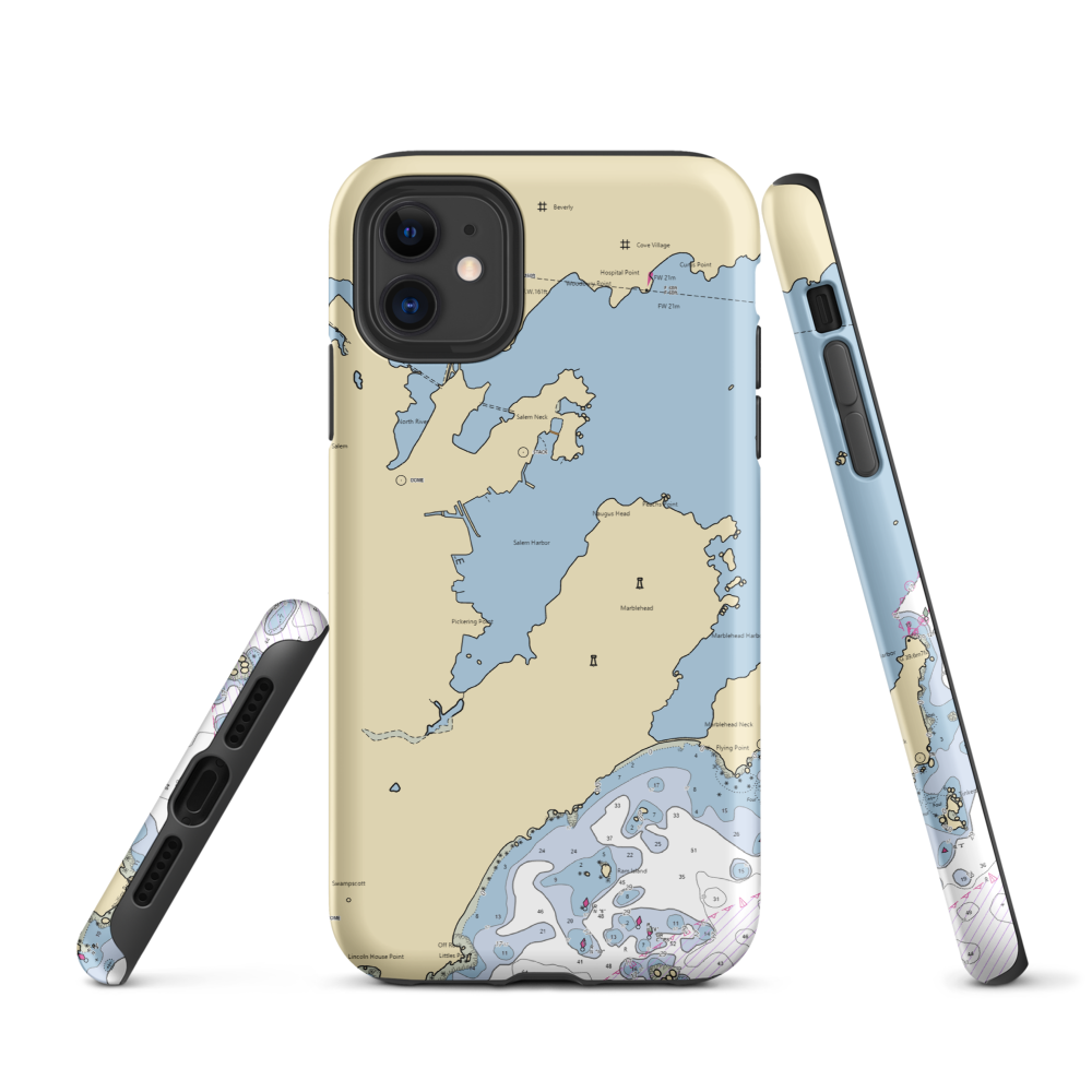 Marblehead West Shore Moorings (Salem, MA) NOAA Chart  Tough iPhone Case iPhone 11 model shown