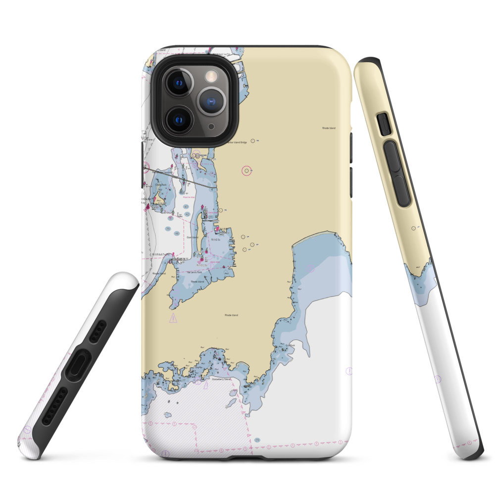 Bowen's Wharf (Newport, RI) NOAA Chart  Tough iPhone Case iPhone 11 Pro Max model shown