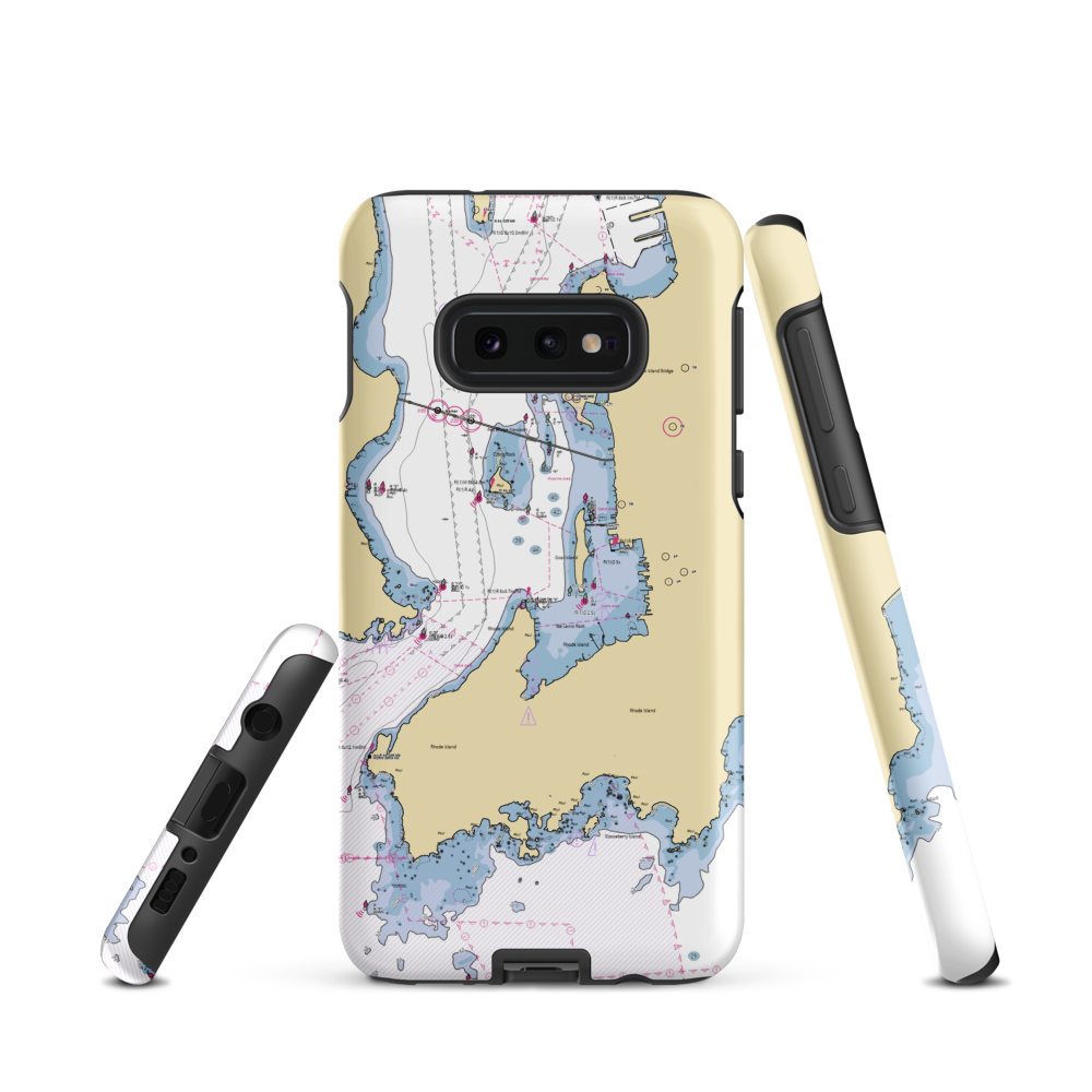 The Marina at Newport Harbor Island Resort (Newport, RI) NOAA Chart Samsung Phone Case Samsung Galaxy S10e model shown