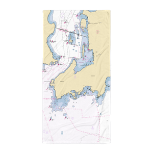 New York Yacht Club Harbour Court (Newport, RI) NOAA Chart Towel