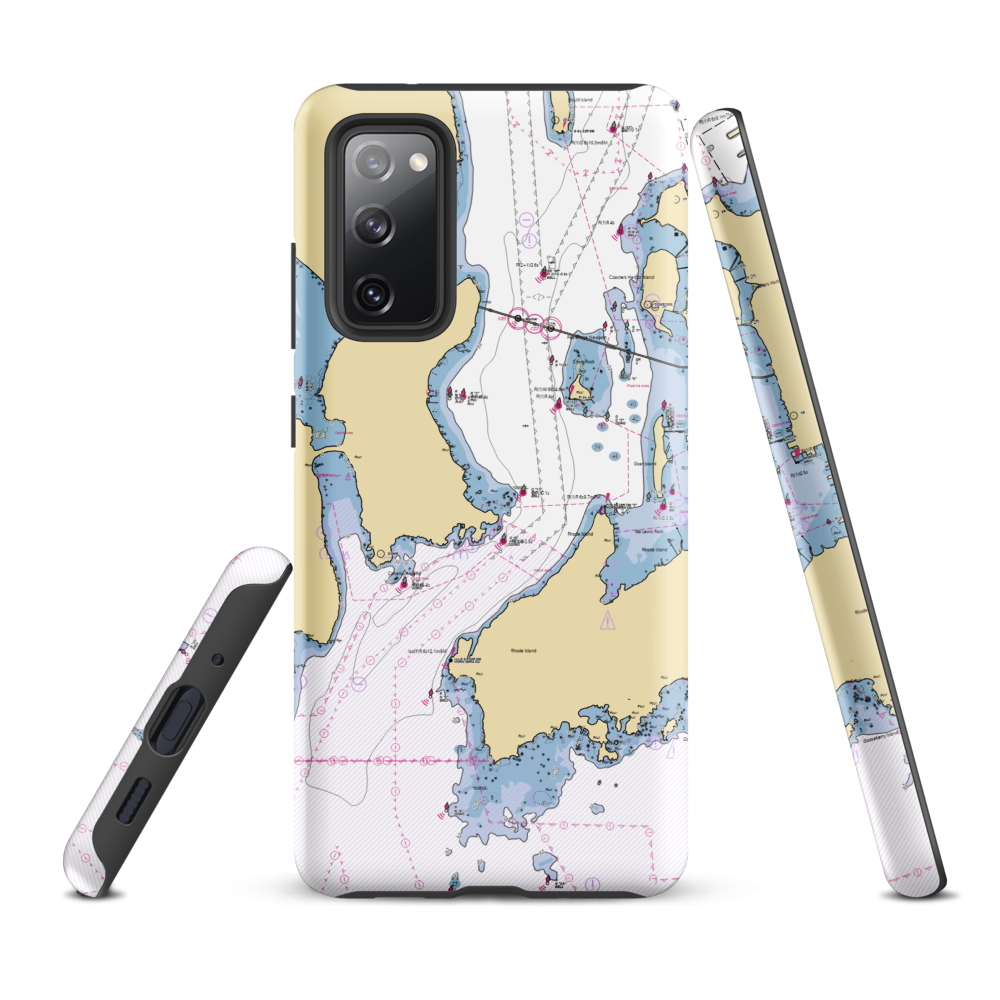 Clark Boat Yard & Marine Works (Jamestown, RI) NOAA Chart Samsung Phone Case Samsung Galaxy S20 FE model shown