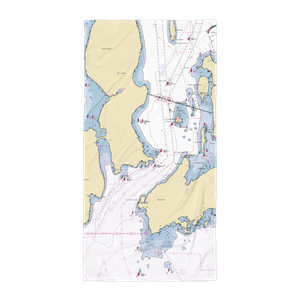 Clark Boat Yard & Marine Works (Jamestown, RI) NOAA Chart Towel