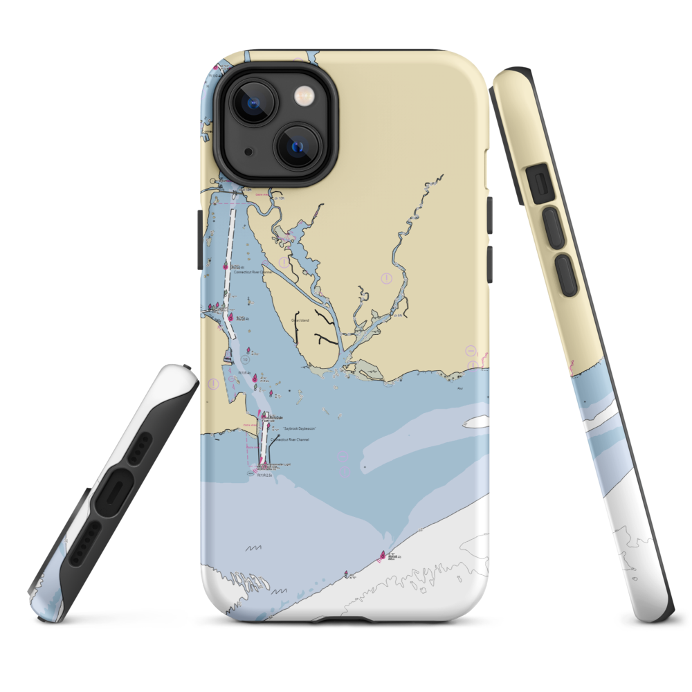 Black Hall Marina (South Lyme, CT) NOAA Chart  Tough iPhone Case iPhone 14 Plus model shown