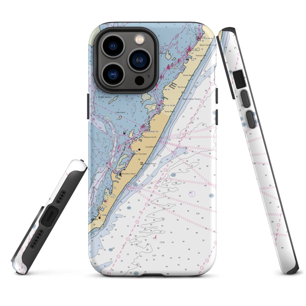 Queen City Marina (Beach Haven, NJ) NOAA Chart  Tough iPhone Case iPhone 13 Pro Max model shown