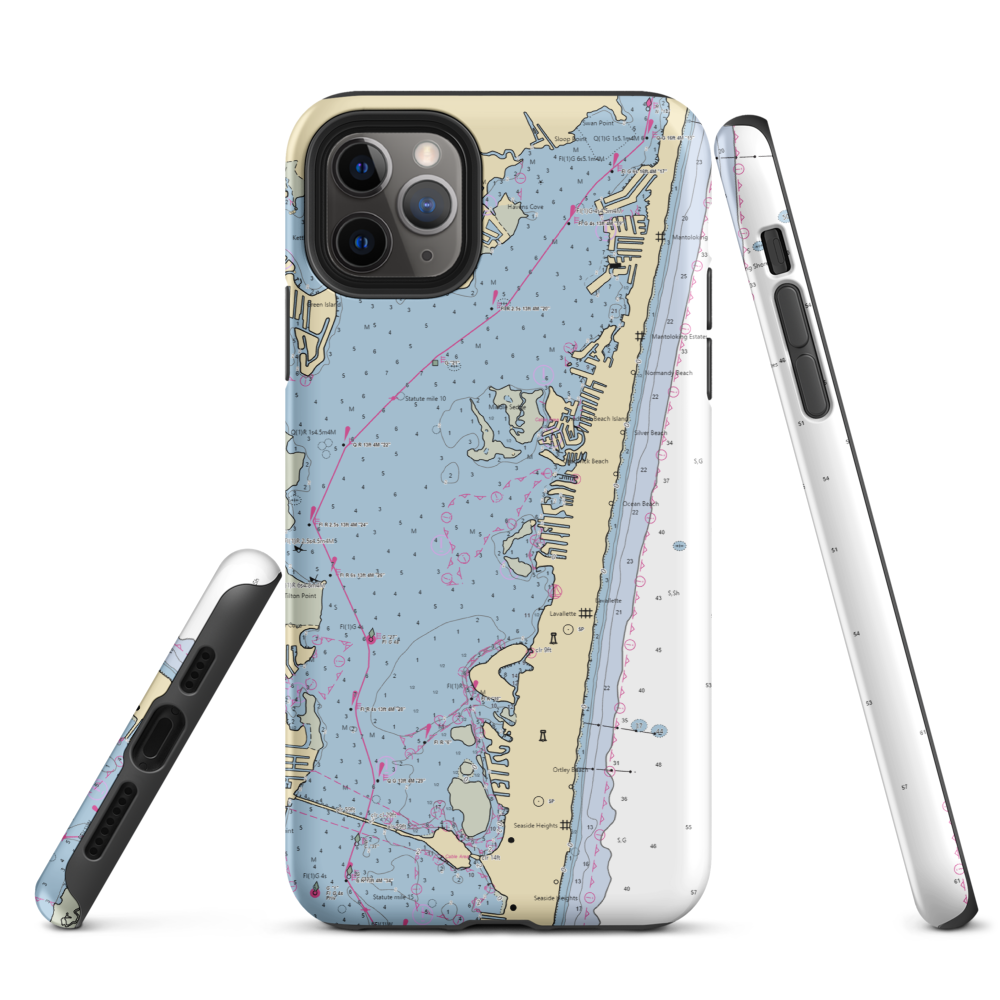 Lavallette Yacht Club (Lavallette, NJ) NOAA Chart  Tough iPhone Case iPhone 11 Pro Max model shown