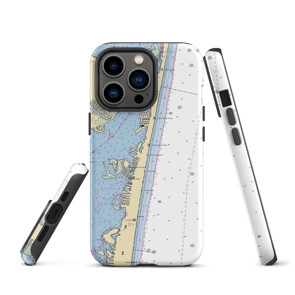 Harbour Yacht Club & Marina (Mantoloking, NJ) NOAA Chart  Tough iPhone Case iPhone 13 Pro model shown