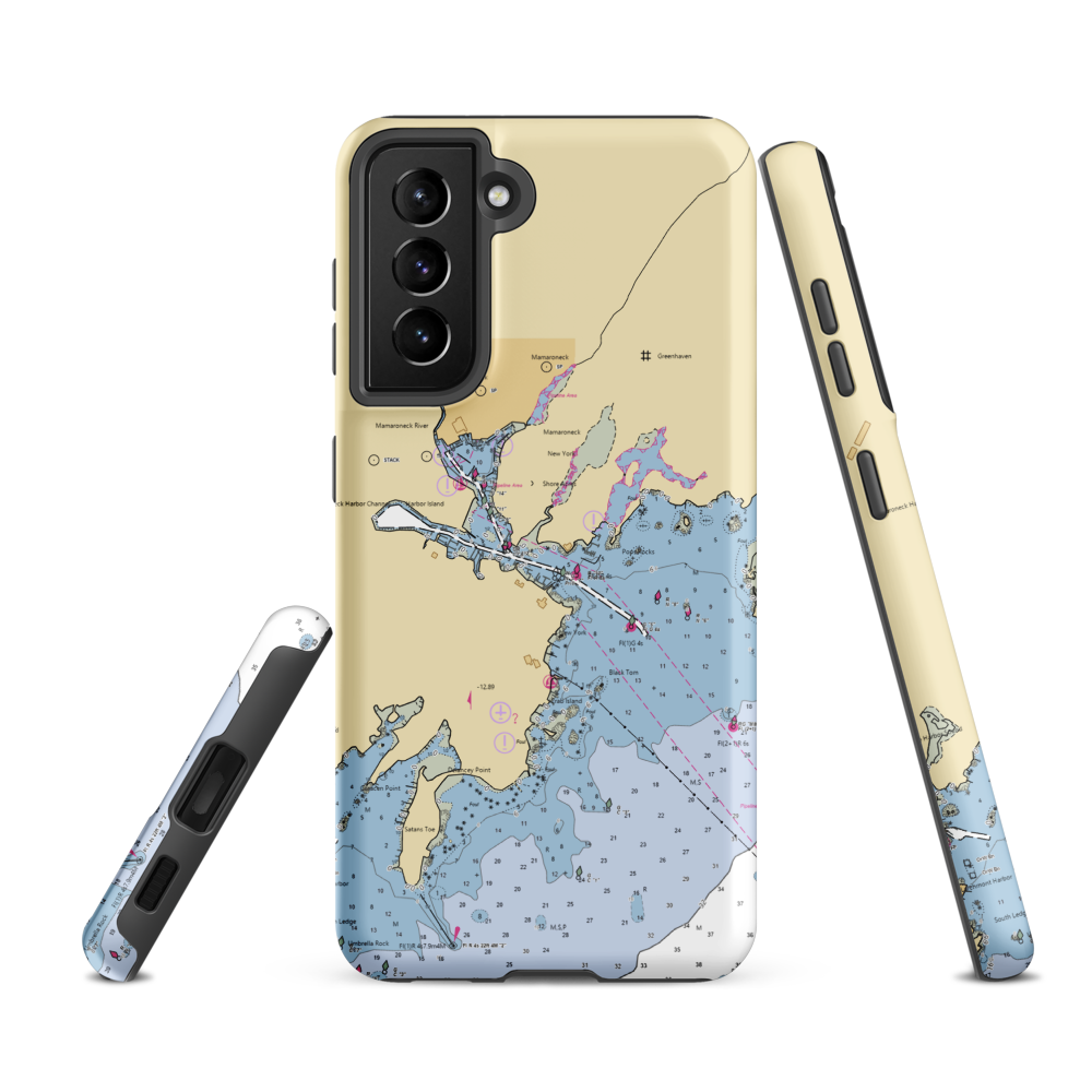 Shore Acres Point Corp. (Mamaroneck, NY) NOAA Chart Samsung Phone Case Samsung Galaxy S21 FE model shown