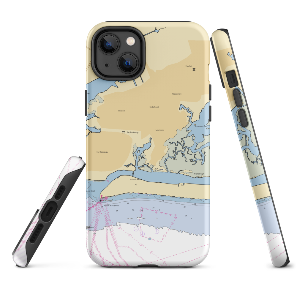 Lawrence Yacht & Country Club Marina (Garden City, NY) NOAA Chart  Tough iPhone Case iPhone 14 Plus model shown
