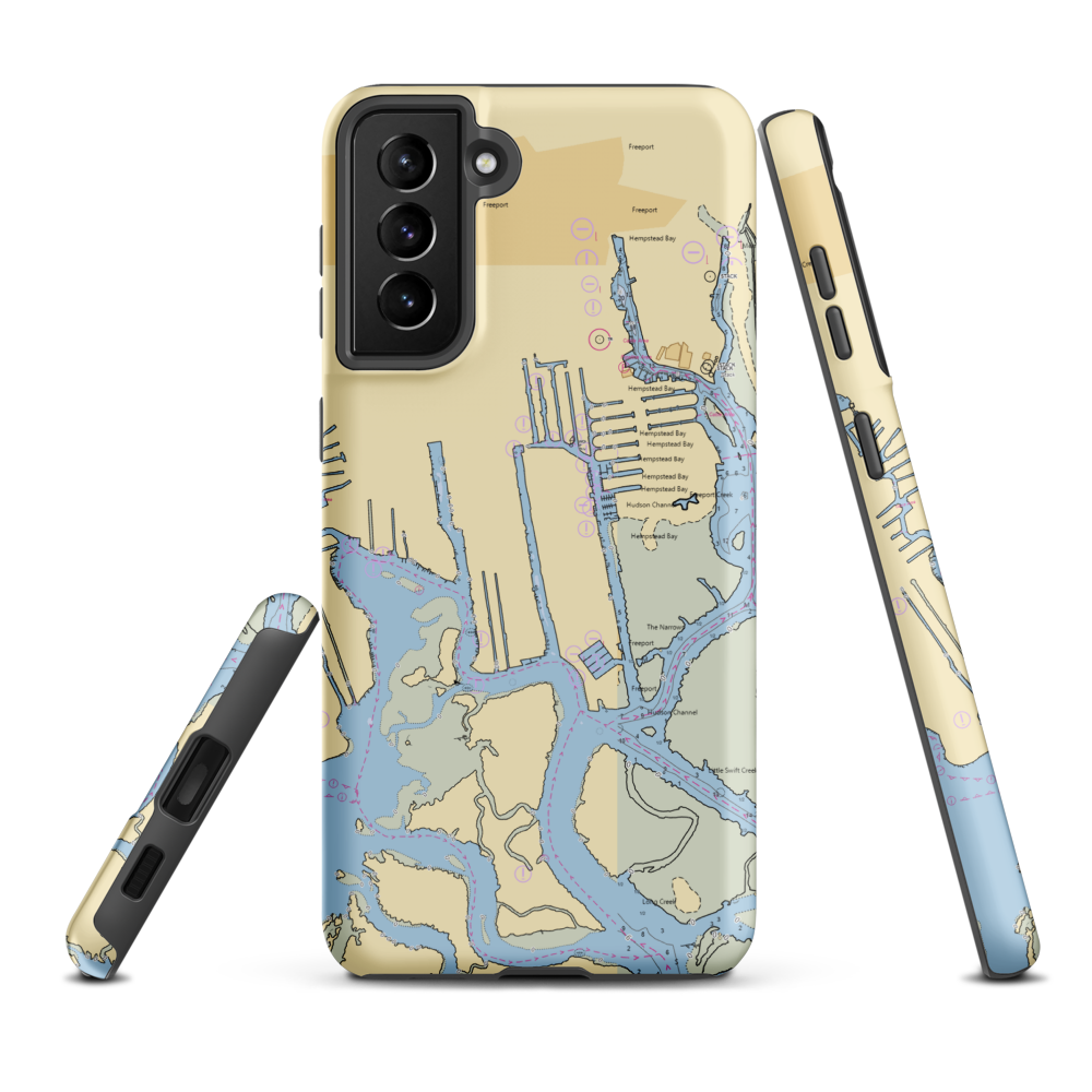 Outboard Service of Al Grovers (Freeport, NY) NOAA Chart Samsung Phone Case Samsung Galaxy S21 Plus model shown