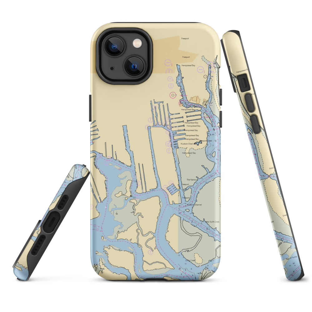 Jones Inlet Marine (Freeport, NY) NOAA Chart  Tough iPhone Case iPhone 14 Plus model shown