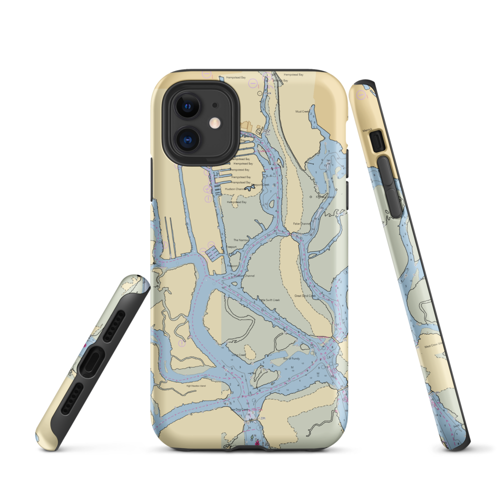 Hudson Point Marina (Freeport, NY) NOAA Chart  Tough iPhone Case iPhone 11 model shown