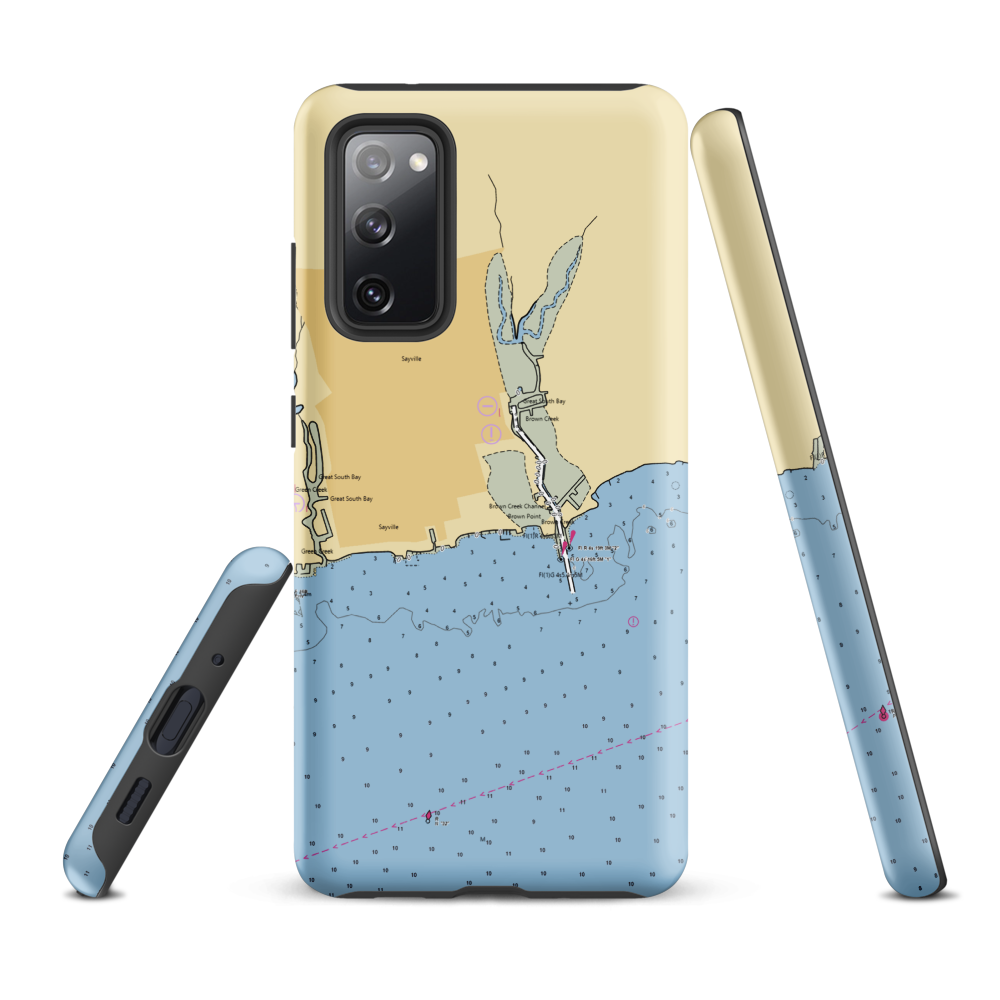 Sayville Marina (Sayville, NY) NOAA Chart Samsung Phone Case Samsung Galaxy S20 FE model shown