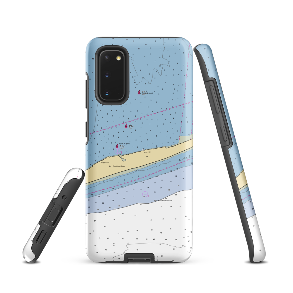 Fire Island Pines Marina (West Sayville, NY) NOAA Chart Samsung Phone Case Samsung Galaxy S20 model shown