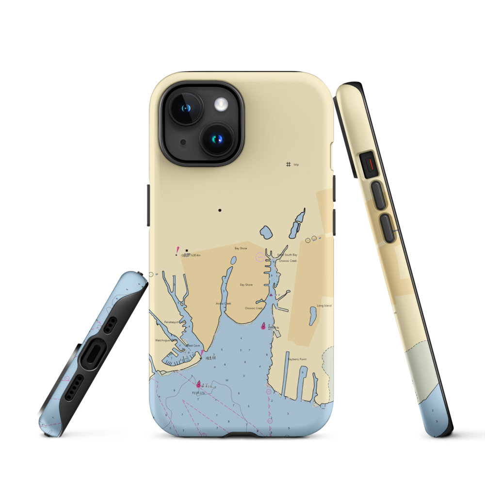 Coastal Yachting & Marina Center (Islip, NY) NOAA Chart  Tough iPhone Case iPhone 15 model shown