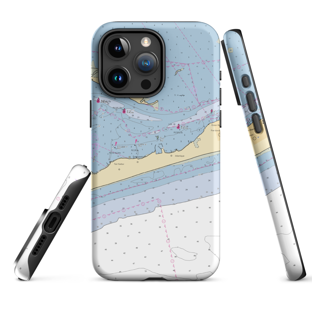 Atlantique by Strong's & Grovers (Ocean Beach, NY) NOAA Chart  Tough iPhone Case iPhone 15 Pro Max model shown