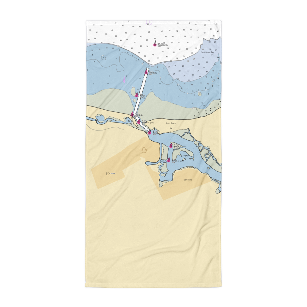 Nissequogue River State Park Marina (Stony Brook, NY) NOAA Chart Towel 