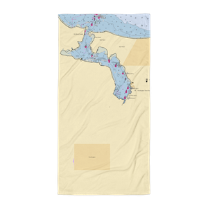 Mill Dam Marina & Ramps (Huntington, NY) NOAA Chart Towel