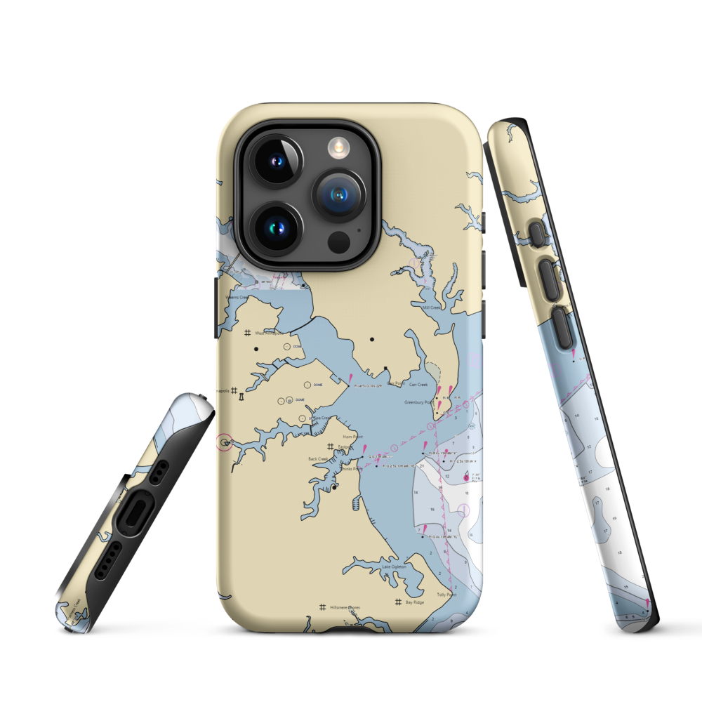 The Chandler Dock (Annapolis, MD) NOAA Chart  Tough iPhone Case iPhone 15 Pro model shown