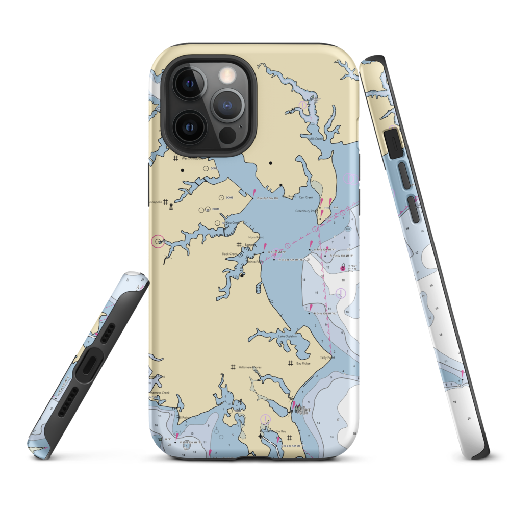 Annapolis Yacht Club (Annapolis, MD) NOAA Chart  Tough iPhone Case iPhone 12 Pro Max model shown