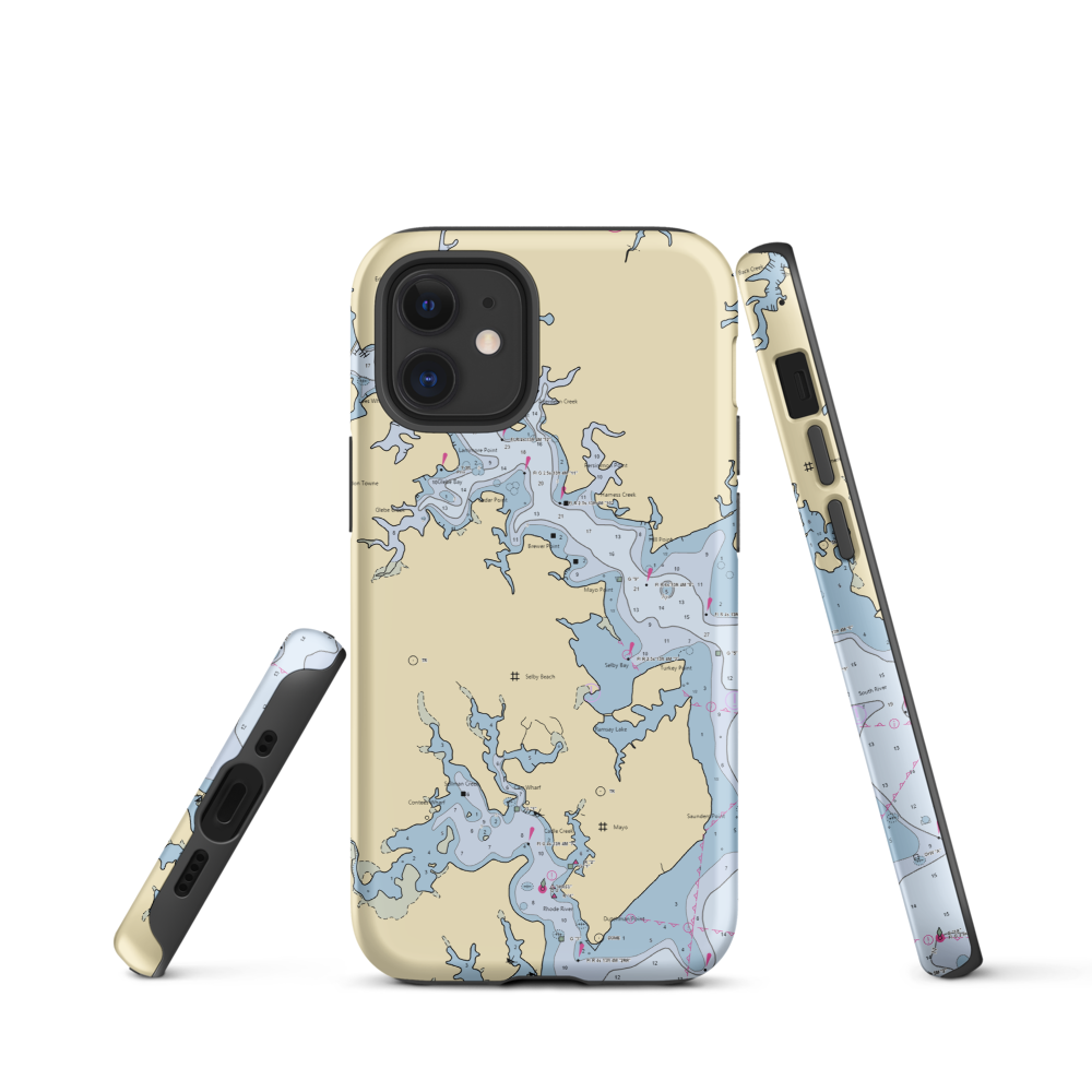 Selby Bay Marina (Churchton, MD) NOAA Chart  Tough iPhone Case iPhone 12 mini model shown