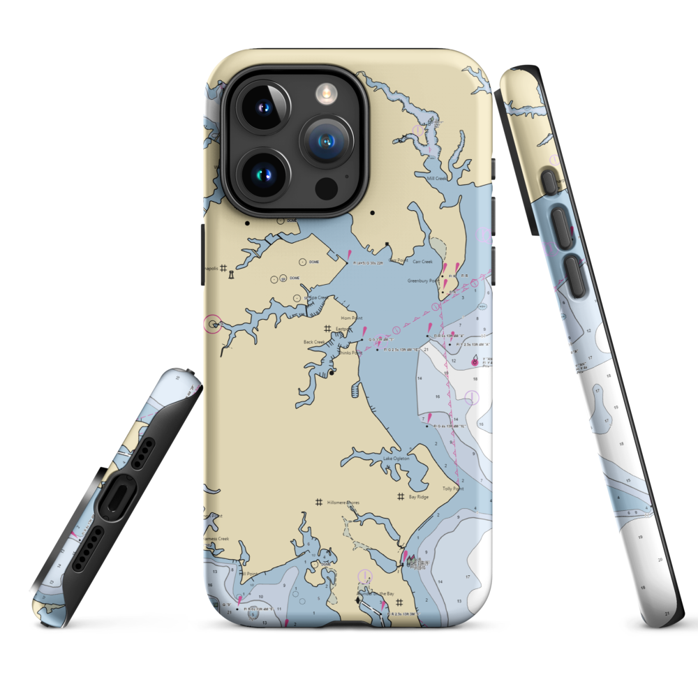 Eastport Yacht Center (Annapolis, MD) NOAA Chart  Tough iPhone Case iPhone 15 Pro Max model shown