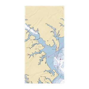 US Naval Academy - off limits to private vessels (Annapolis, MD) NOAA Chart Towel