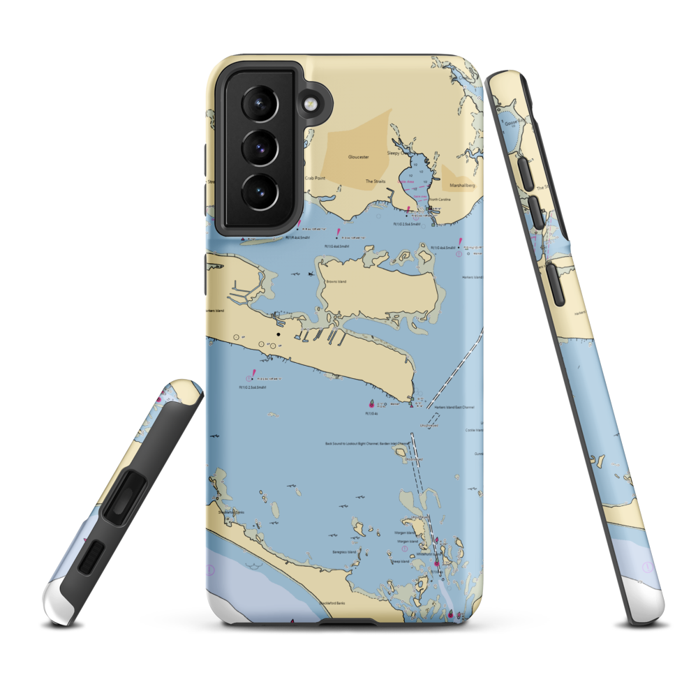 L R Rose Marina and Boatworks (Beaufort, NC) NOAA Chart Samsung Phone Case Samsung Galaxy S21 Plus model shown