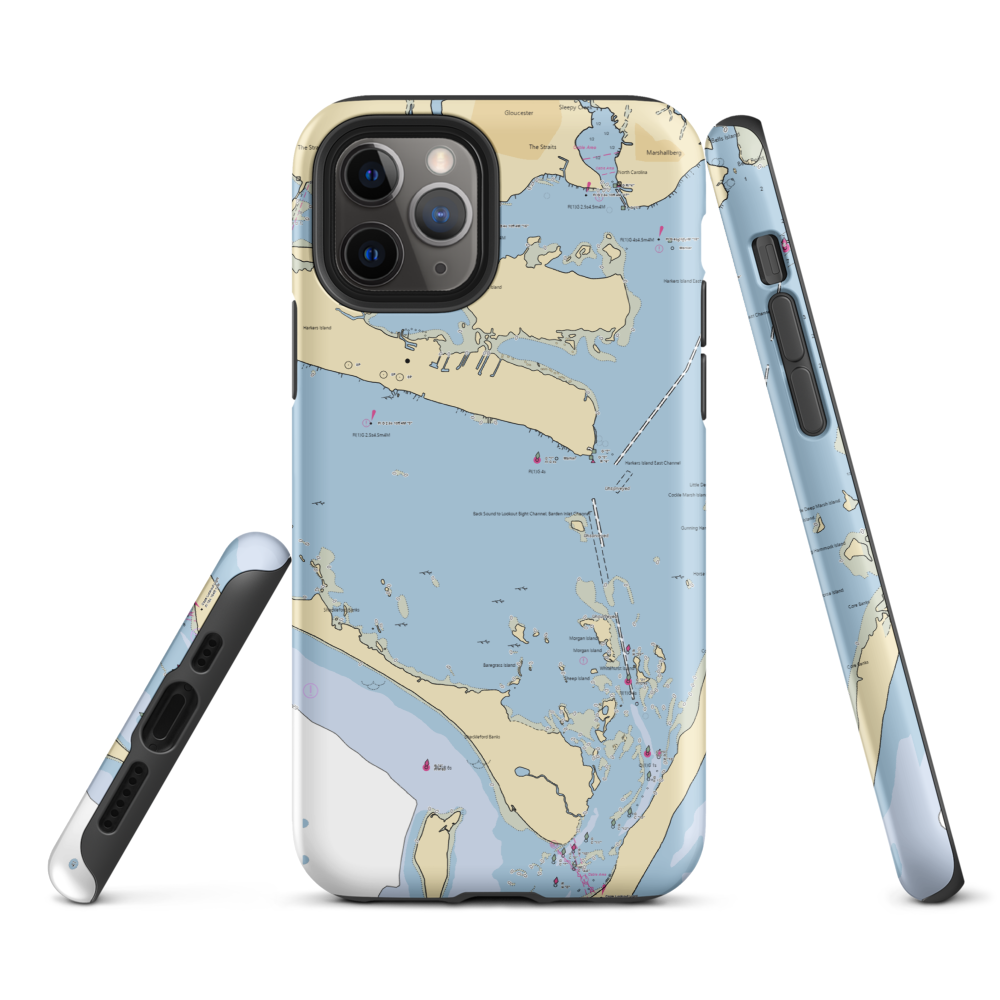 Calico Jacks Marina and Inn (Beaufort, NC) NOAA Chart  Tough iPhone Case iPhone 11 Pro model shown