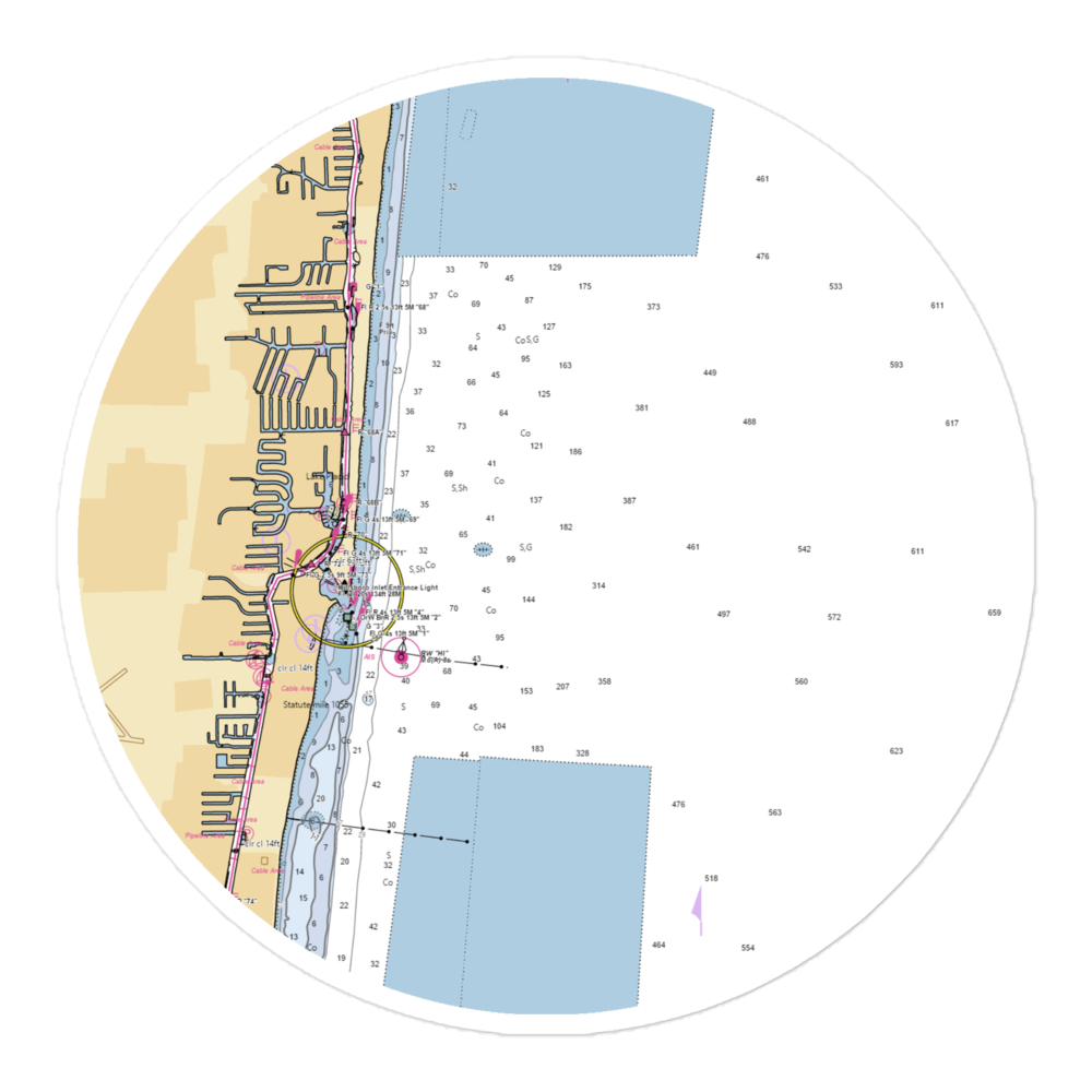 Hillsboro Inlet Fishing Center (Pompano Beach, FL) NOAA Chart Sticker 