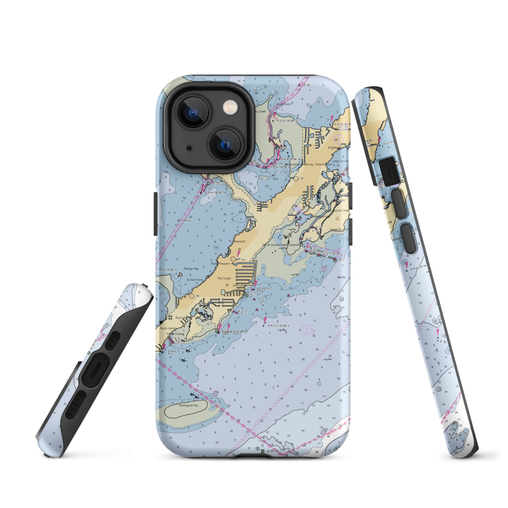 Key Largo Resort (Islamorada, FL) NOAA Chart  Tough iPhone Case iPhone 14 model shown