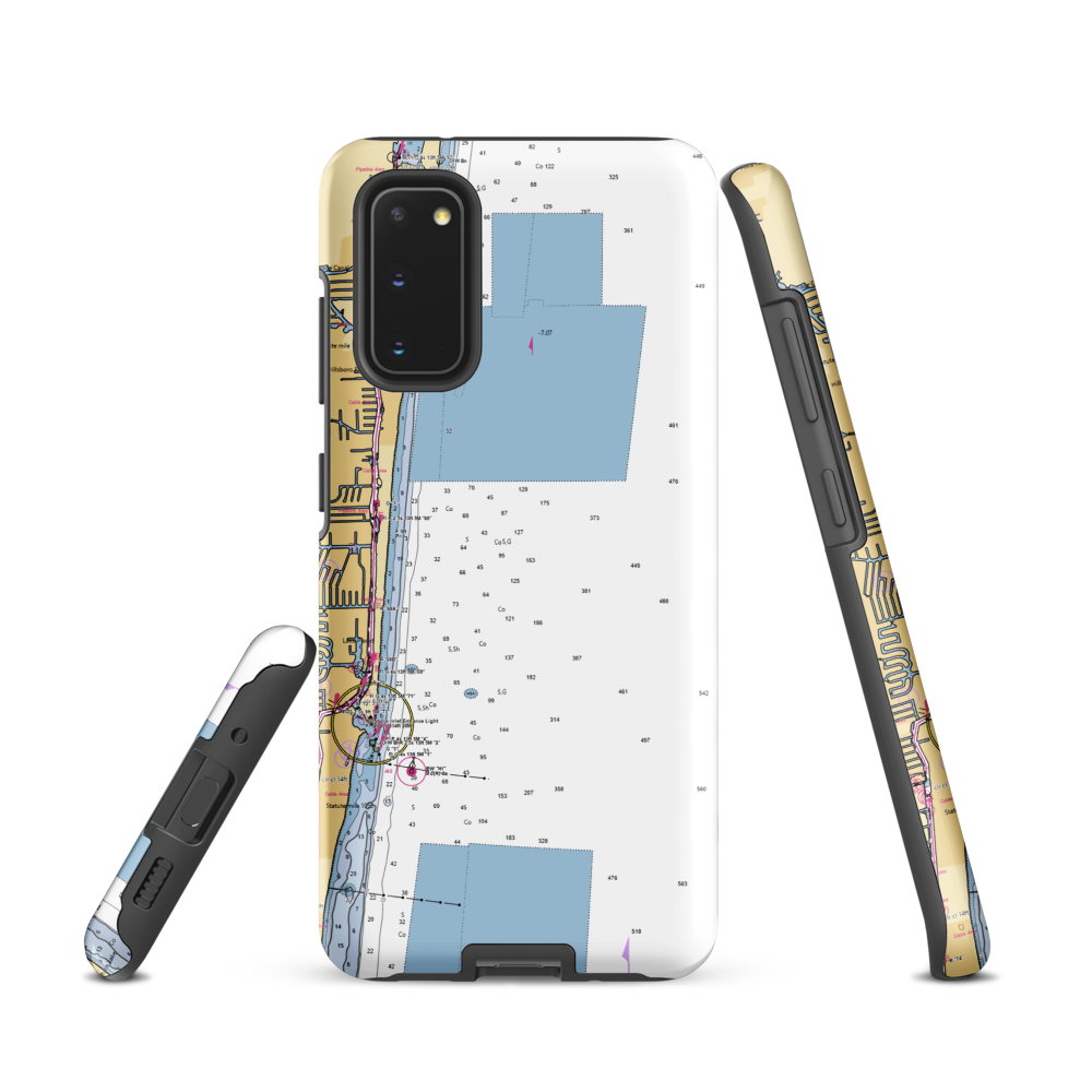 Lighthouse Point Yacht & Racquet Club (Hollywood, FL) NOAA Chart Samsung Phone Case Samsung Galaxy S20 model shown