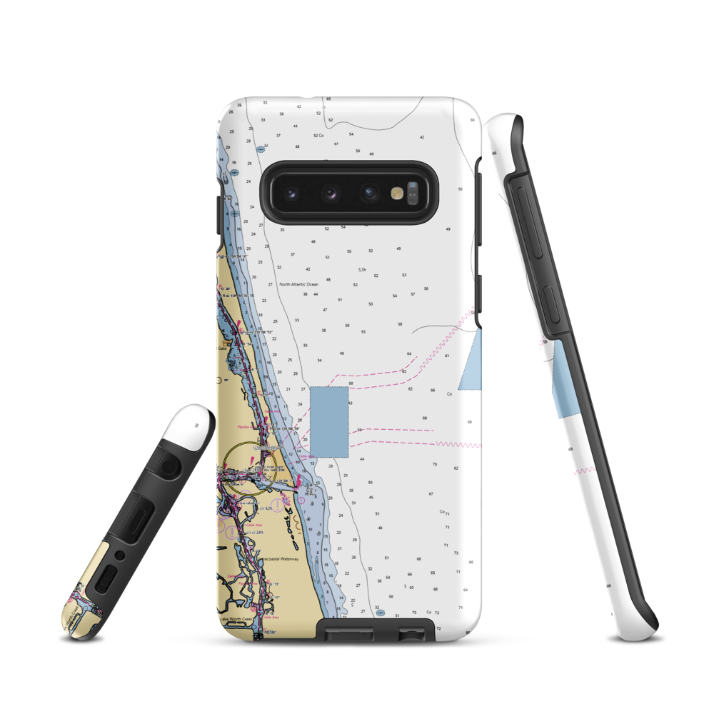 Jupiter Pointe Marina (Hobe Sound, FL) NOAA Chart Samsung Phone Case Samsung Galaxy S10 model shown