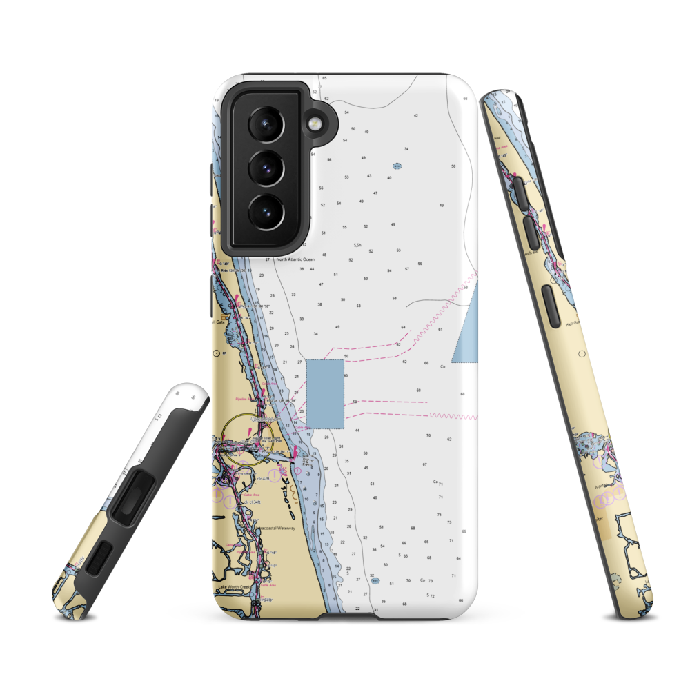 The Pointe Hotel (Hobe Sound, FL) NOAA Chart Samsung Phone Case Samsung Galaxy S21 FE model shown