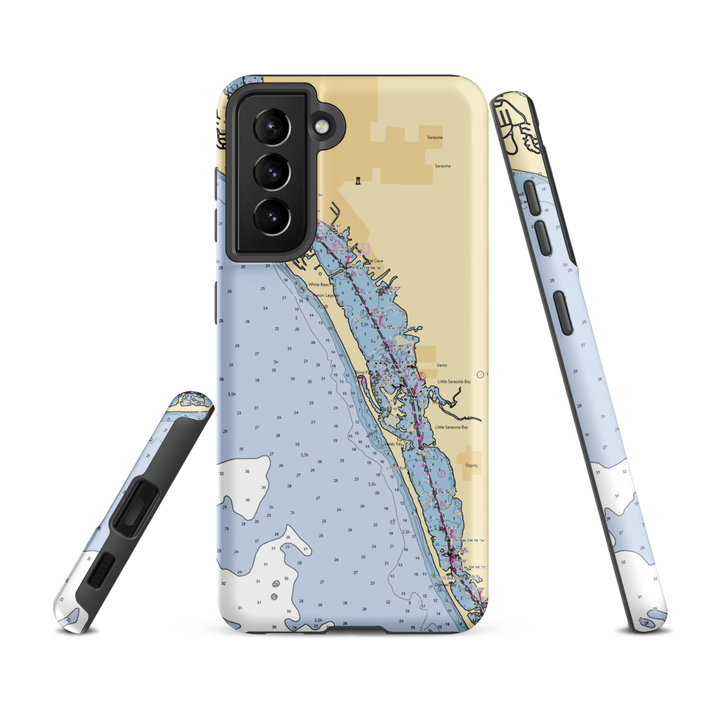 Bayfront Yacht Works & Marina (Osprey, FL) NOAA Chart Samsung Phone Case Samsung Galaxy S21 FE model shown