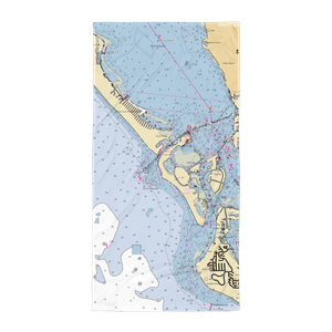 New Pass Grill & Bait Shop (Sarasota, FL) NOAA Chart Towel