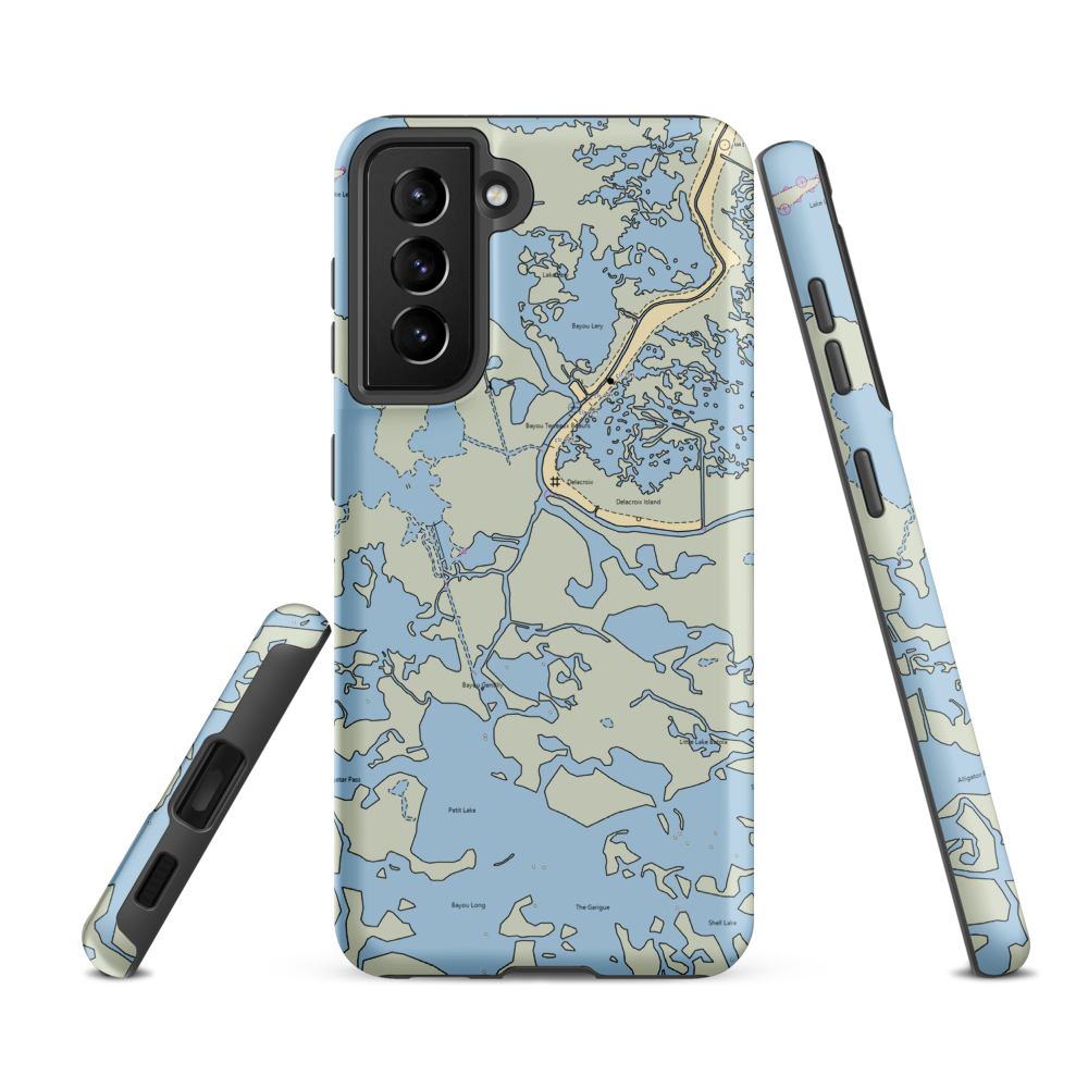 Sweetwater Guide Service & Marina (Saint Bernard, LA) NOAA Chart Samsung Phone Case Samsung Galaxy S21 FE model shown