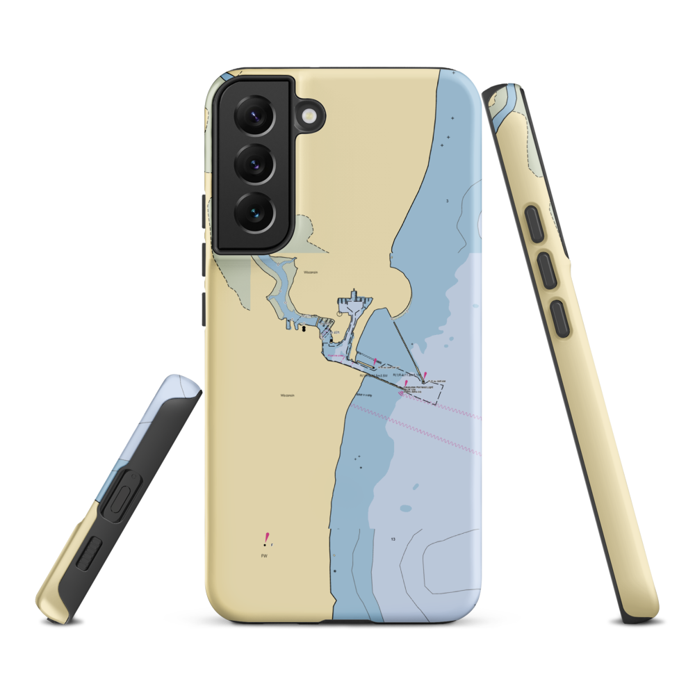 Kewaunee City Dock (Kewaunee, WI) NOAA Chart Samsung Phone Case Samsung Galaxy S22 Plus model shown