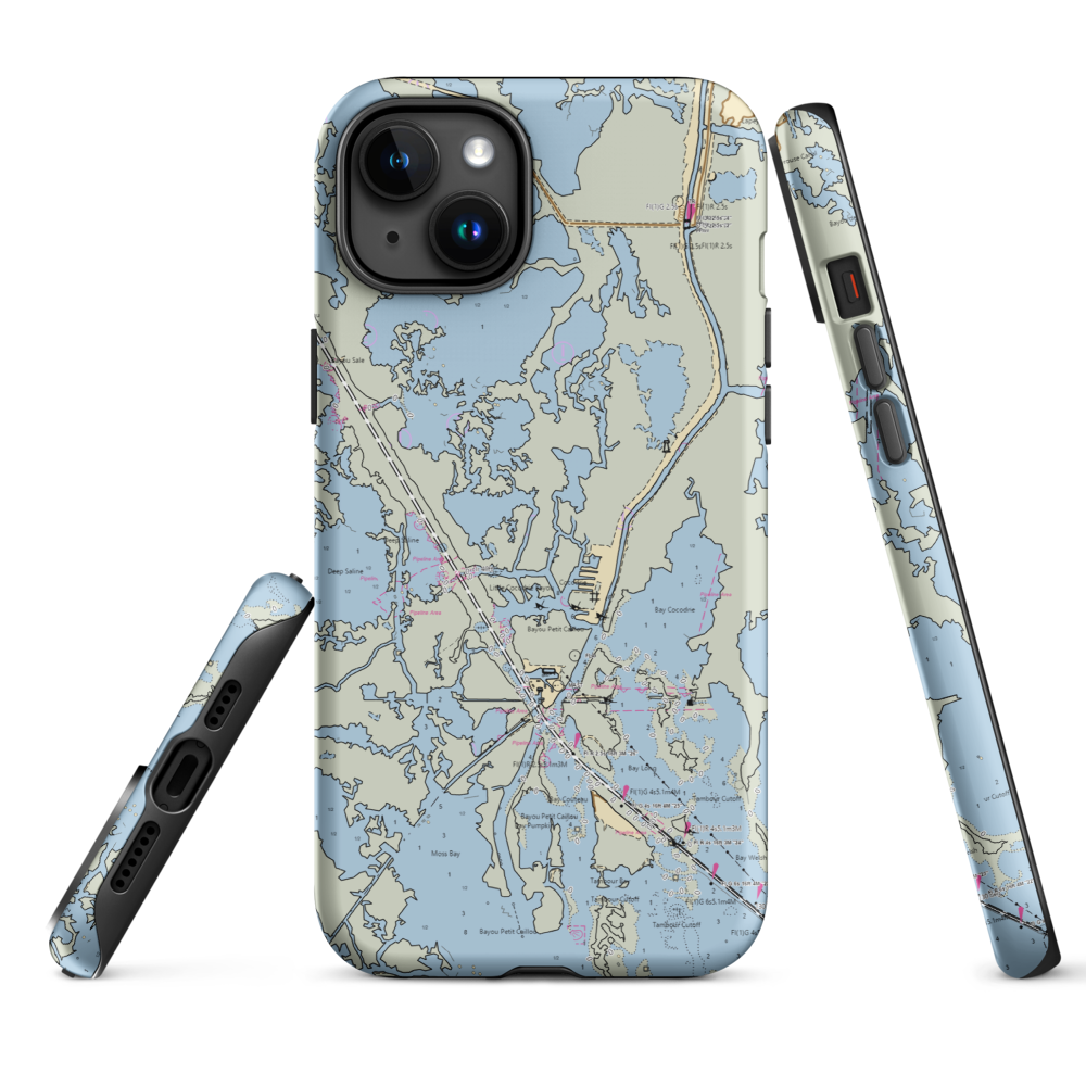 CoCo Marina (Dulac, LA) NOAA Chart  Tough iPhone Case iPhone 15 Plus model shown