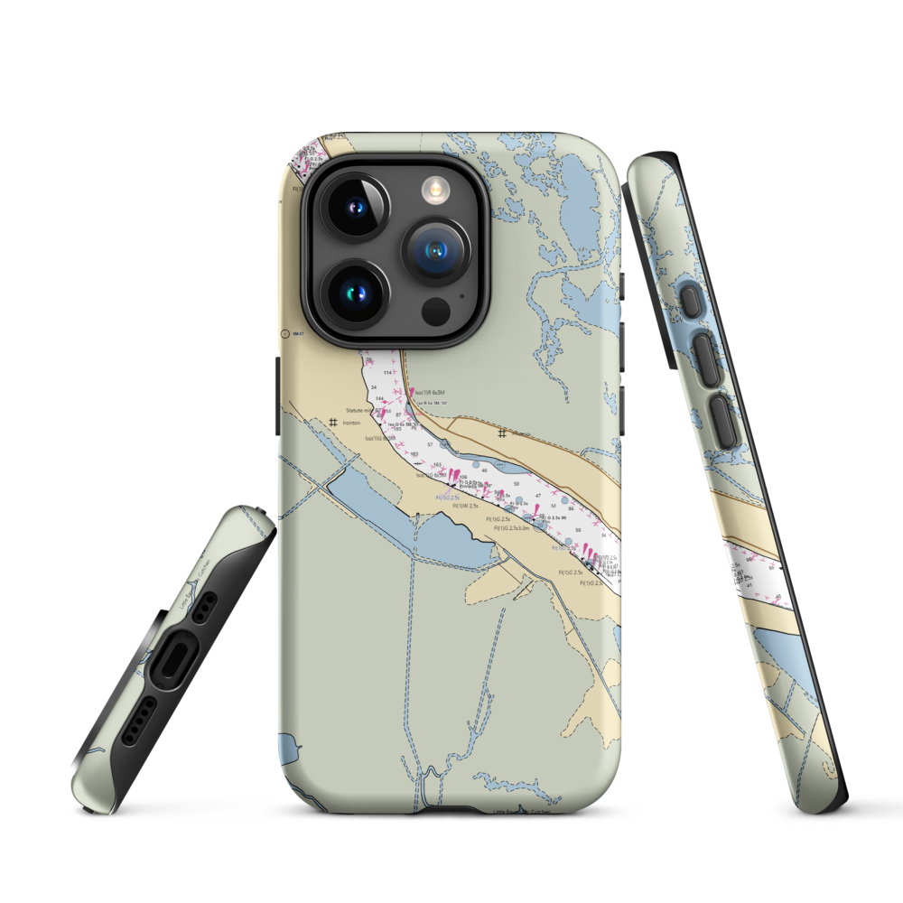 Myrtle Grove Marina (Davant, LA) NOAA Chart  Tough iPhone Case iPhone 15 Pro model shown