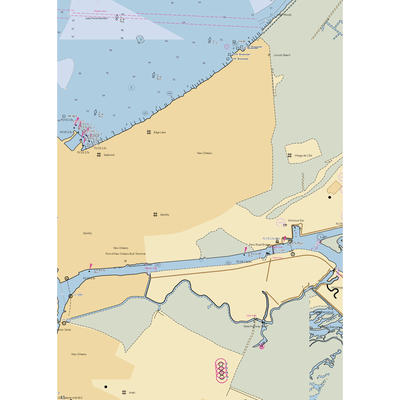 SeaBrook Harbor & Marine (New Orleans, LA) NOAA Chart  Gaming Mouse Pad