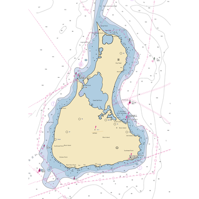 Town of New Shoreham (Block Island, RI) NOAA Chart  Gaming Mouse Pad