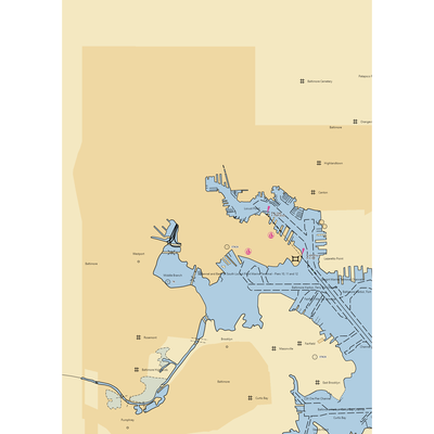 City Of Baltimore Docks (Baltimore, MD) NOAA Chart  Gaming Mouse Pad