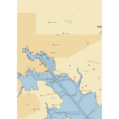 Oasis Marinas at Clinton Street Boatel (Baltimore, MD) NOAA Chart  Gaming Mouse Pad