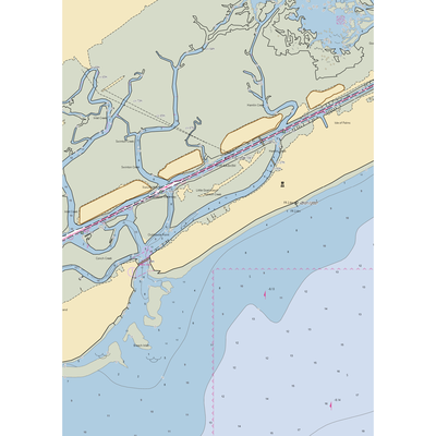 Long Island Yacht Harbor (Sullivans Island, SC) NOAA Chart  Gaming Mouse Pad