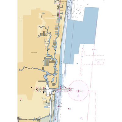 Las Olas Mooring Area (Fort Lauderdale, FL) NOAA Chart  Gaming Mouse Pad