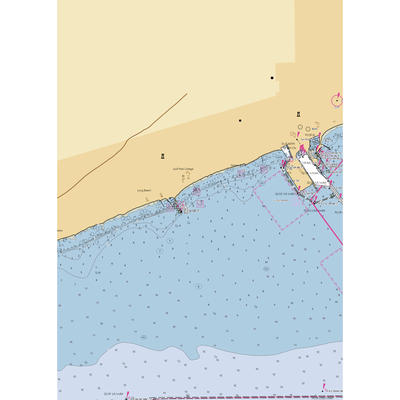 Long Beach Harbor (Long Beach, MS) NOAA Chart  Gaming Mouse Pad